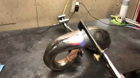 Getting The Dents Out Of A 2 Stroke Pipe - Air & Torch Method