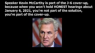 Speaker Kevin McCarthy: Covering up the REAL insurrection crimes - September 11, 2023