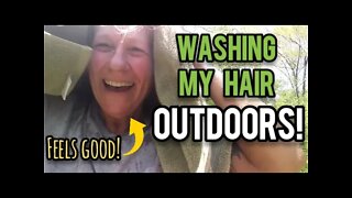 Washing my Hair Outdoors, Beauty Progress, Rabbits Heating Up! - Ann's Tiny Life and Homestead