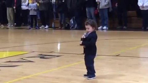 NFL Player's 2-Year-Old Son Belts Out National Anthem