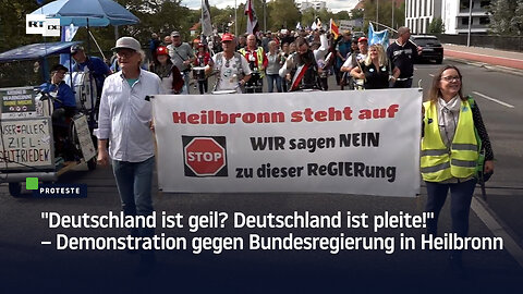 "Deutschland ist geil? Deutschland ist pleite!" – Demonstration gegen Bundesregierung in Heilbronn