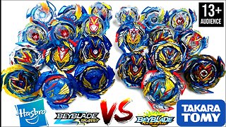 Beyblade Brands Battle: All Valtryeks VS All Valkyries-Hasbro vs Takara Tomy-Beyblade Burst Drago Galaxy
