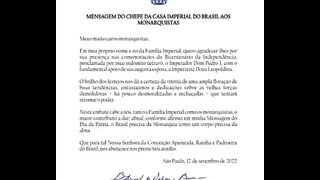 Mensagem do Chefe da Casa Imperial do Brasil aos Monarquistas