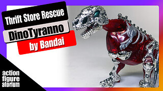 Thrift Store Toy Rescue | Dinotyranno by Bandai | Translucent Red Chrome T-Rex Skeleton | Gnarly