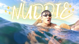 Nuddie Beach Snorkeling Massive Jelly Fish Without String Suit