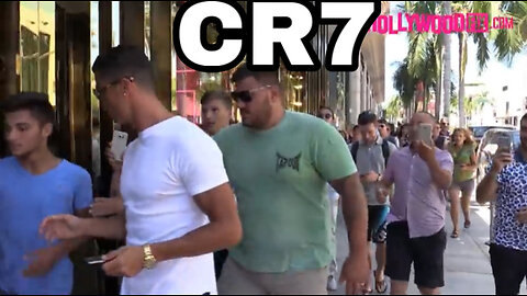 Cristiano Ronaldo Pushes A Young Fan While Shopping On Rodeo Drive In Beverly Hill, Ca 7.26.16