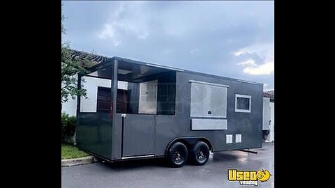 2021 8.5' x 14' Commercial Mobile Kitchen Food Concession Trailer with 6' Porch for Sale in Florida