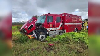 2 injured in rollover wreck involving ambulance in Martin County