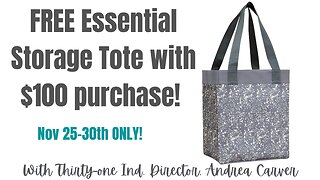 FREE Essential Storage Tote from Thirty-One| Ind. Thirty-One Director, Andrea Carver 🎅 '22