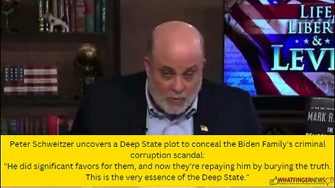 Peter Schweitzer uncovers a Deep State plot to conceal the Biden Family's criminal corruption