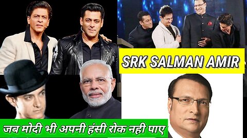 SHAHRUKH KHAN SALMAN KHAN AMIR KHAN WITH RAJAT SHARMA GOLDEN JUBILEE INDIA TV