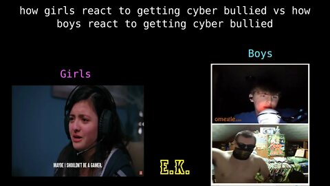 How girls react to getting cyberbullied vs how boys react to getting cyberbullied