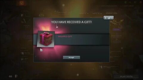 Dota 2 unbox gift wrap item from friend!