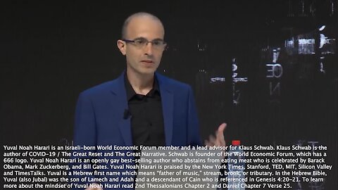 Yuval Noah Harari | "We Are Probably One of the Last Generations of Homo Sapiens." - Yuval Noah Harari (A Lead Advisor to Klaus Schwab Who Is Praised by Obama, Zuckerberg and Gates)