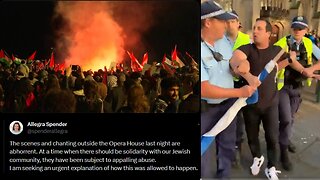 "F**k & G*S the Jews" Chants at Sydney Opera House, as Cops arrests a man with a Israeli Flag??
