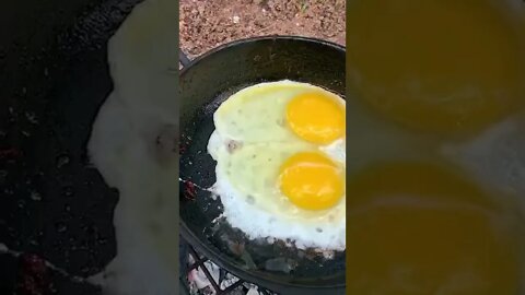 Bushcraft Swinging Grill: Breakfast #Shorts