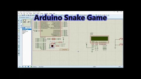 Arduino Snake Game on 16x2 LCD Proteus Simulation
