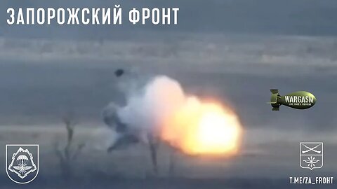 Two Stryker armored fighting vehicles hit with Russian ATGMs