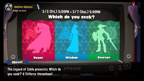 Splatoon 3 - Splatfest #6 (Global) Announcement: Power Vs. Wisdom Vs. Courage