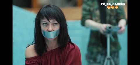 Russian Brunette MILF with mouth taped