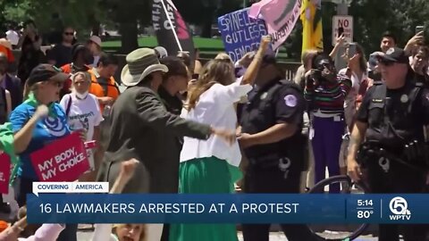 US Capitol Police arrest 35, including 17 members of Congress, at abortion protest