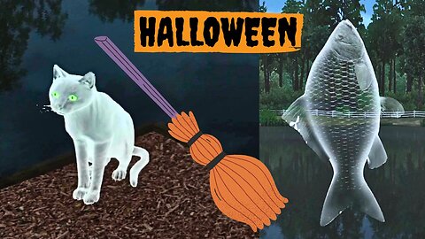 Halloween Witch's Broom, Prussian Carp-Ghosts, Ghost Cat, Fishing Planet