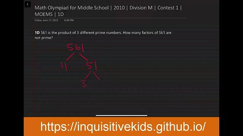 Math Olympiad for Middle School | 2010 | Division M | Contest 1 | MOEMS | 1D