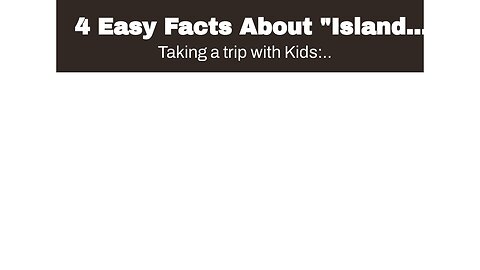 4 Easy Facts About "Island Hopping in Paradise: Top Tropical Destinations for Beach Lovers" Sho...