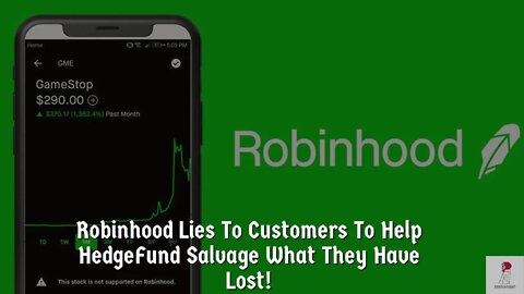 Robinhood Bretrays It's Customers An Lies To Everyone Of Us The Gamestop Controversy!