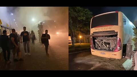 Ônibus de estudantes de Goioerê pegou fogo quando saía de Campo Mourão