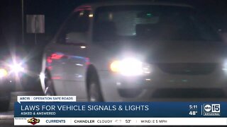 What are the laws for headlights, turn signals, and taillights?