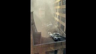 Aftermath of parking garage crash in NYC