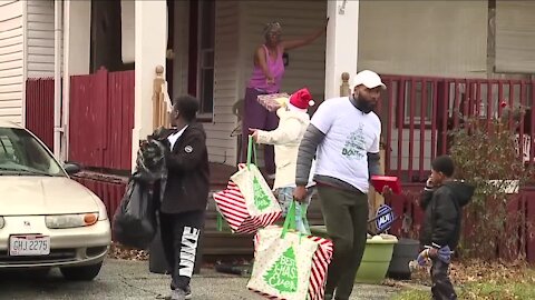East Cleveland families surprised with early Christmas gifts from local organization