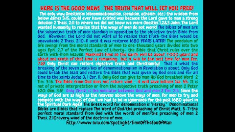 DAN. 2:44; REV. 18:4. HAVE YOU HEARD THE GOOD NEWS? THE LOST TRUTH OF 340AD 2 THESS. 2:10 HAS BEEN FOUND!