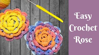 Easy Crochet Projects: Easy Crochet Rose | Easy Crochet Flower | How To Crochet A Rose