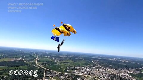 The U S Army Parachute Team drops in to the CrossFit Games, 08/05/2022