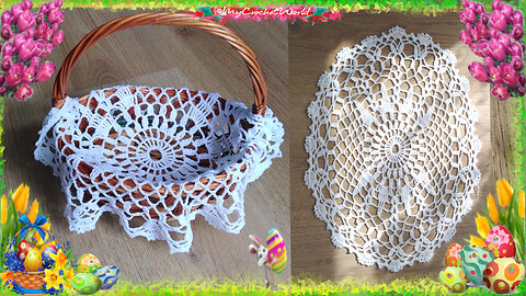 Owalna Serwetka Wielkanocna nr.1 / do koszyczka/ @mycrochetworld