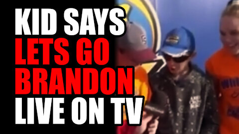 Kid says "LETS GO BRANDON" on Live TV