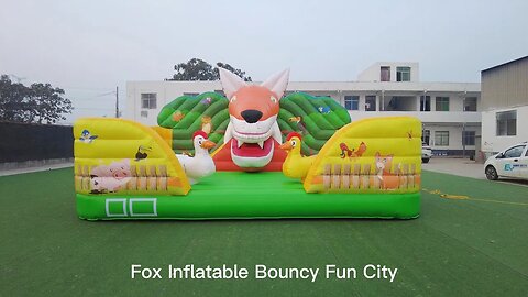 Fox Inflatable Bouncy Fun City #inflatablefactory #inflatable #inflatablesupplier #catle #jumping