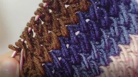 🧶How to knit diagonal stitch for blanket