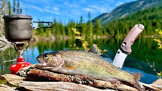 48H SOLO Backpacking & MOUNTAIN TROUT Fishing! (Catch, Cook, Camp)