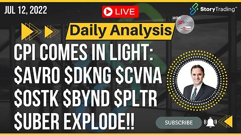 7/12/23 Daily Analysis: CPI Comes in Light: $AVRO $DKNG $CVNA $OSTK $BYND $PLTR $UBER Explode!!