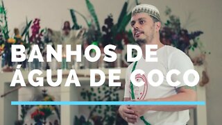 Banhos de água de coco para descarrego e prosperidade