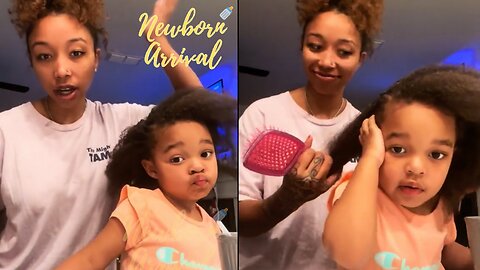 Zonnique Tries To Demonstrate New Brush On Daughter Hunter's Hair & Things Go Left! 💁🏾‍♀️