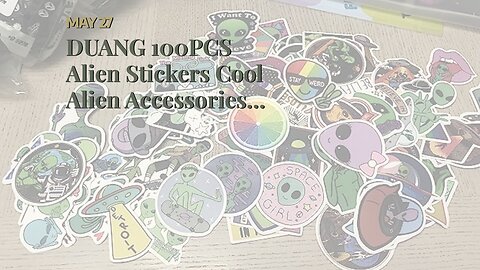 DUANG 100PCS Alien Stickers Cool Alien Accessories Vinyl Waterproof Stickers for Kids Teens Adu...
