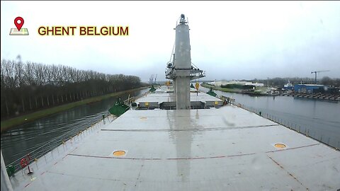 FOLDING BRIDGE WHEN ENTERING GHENT BELGIUM RIVER PORT 🇧🇪