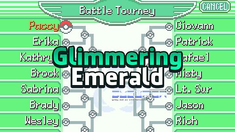 Pokemon Glimmering Emerald - GBA Hack ROM has following pokemon, pokemon world tournament