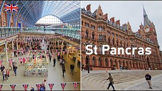 LONDON St PANCRAS Train Station - International Train Station Walk Around Tour