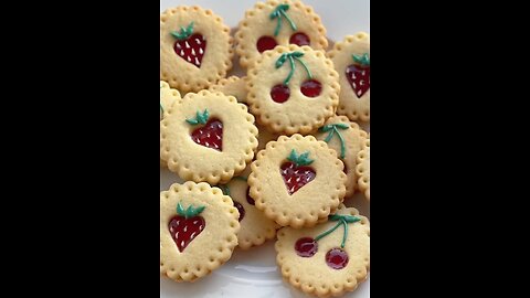 Valentine Linzer cookies 🍒🍓🍒🍓