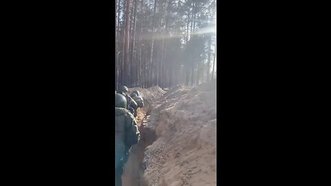 Trench warfare on the front lines in the Ukraine